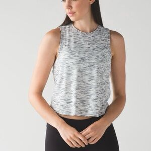 Fast As Light Muscle Tank Tiger Space Dye Black White